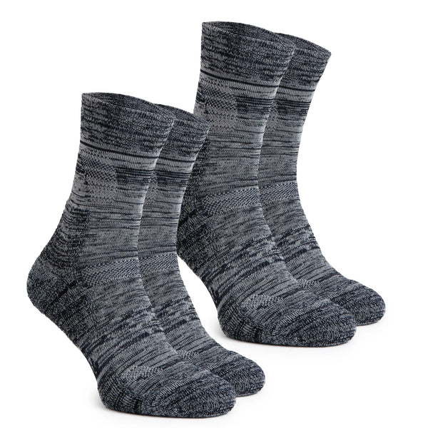 Merino Wool Hiking Socks - (Pack of 2) Charcoal Heathered
